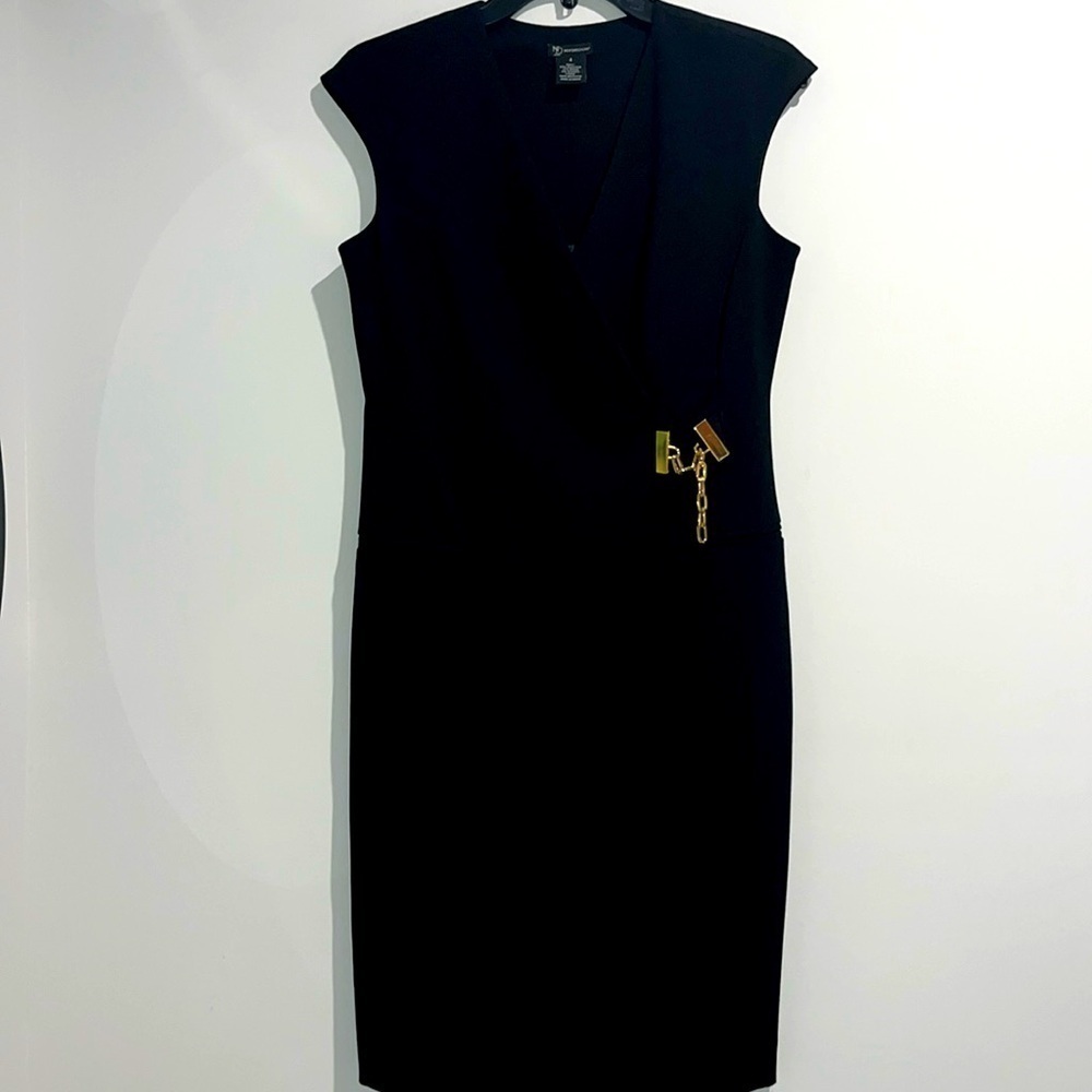 New Directions black gold dress. Size 4.